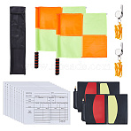 Football Referee Supplies Kits, including 1 Set PVC Referee Flag, 2 Sets Imitation Leather Football Match Referee Cards, 2Pcs Stainless Steel Sports Whistle, Mixed Color, 470x27mm, 2pcs(AJEW-DC0004-27)