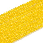 Glass Beads Strands, Imitation Quartz, Faceted, Round, Yellow, 2mm, Hole: 0.5mm,  about 175pcs/strand, 14.9 inch(38cm)(G-K185-16D)