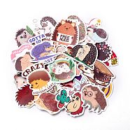 Autumn Theme Waterproof Self Adhesive Paper Stickers, for Suitcase, Skateboard, Refrigerator, Helmet, Mobile Phone Shell, Colorful, Hedgehog Pattern, 44~75x44~68x0.2mm, about 50pcs/bag(DIY-F108-02B)
