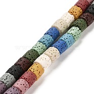 Natural Lava Rock Beads Strands, Column, Dyed, Colorful, 6~6.5x6~6.5mm, Hole: 1.4mm, about 62pcs/strand, 15.75 inch(40cm)(G-L586-C01-06)