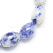 Oval Shaped Natural Gemstone Blue Spot Jasper Beads Strands, Royal Blue, 9x6x6mm, Hole: 1mm, about 44pcs/strand, 15.7 inch(X-G-S106-9x6mm-12)