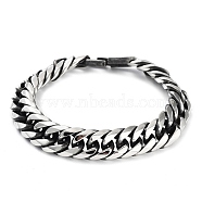 304 Stainless Steel Cuban Link Chains Bracelets for Men, Stainless Steel Color, 8-7/8 inch(22.4cm)(BJEW-D031-05P)