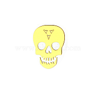 Brass Self Adhesive Decorative Stickers, Golden Plated Metal Decals, for DIY Epoxy Resin Crafts, Skull, 30mm(WG60667-04)