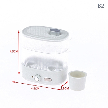 1:12 Dollhouse Miniature Microwave Steamer Bread Cabinet, White, 45x28x45mm