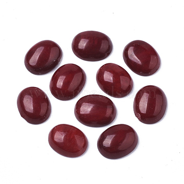 Sea Bamboo Coral(Imitation Coral) Cabochons, Oval, Dyed, Dark Red, 10x8x3.5mm(CORA-R019-030B-03)