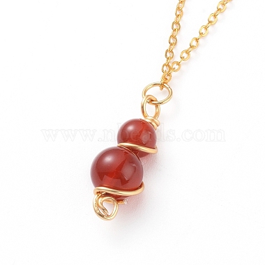 Natural Gemstone Pendant Necklaces(NJEW-JN02599)-3