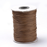 Braided Korean Waxed Polyester Cords, Saddle Brown, 5mm, about 32.8 yards(30m)/roll(YC-T003-5.0mm-125)
