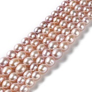Natural Cultured Freshwater Pearl Beads Strands, Gradient Rice, Grade 6A+, Rosy Brown, 4~10x4~9mm, Hole: 0.5mm, about 59pcs/strand, 15.75''(40cm)(PEAR-E018-86)