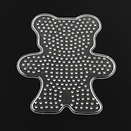 Bear ABC Plastic Pegboards used for 5x5mm DIY Fuse Beads, Clear, 128x105x5mm(X-DIY-Q009-29)
