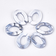 Acrylic Linking Rings, Quick Link Connectors, For Jewelry Chains Making, Imitation Gemstone Style, Oval, WhiteSmoke, 24.5x18.5x4mm, Hole: 14.5x9mm, about: 440pcs/500g(OACR-S021-27B)