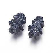 Imitation Druzy Gemstone Resin Beads, Girl, Black, 11.2x7x3.5mm, Hole: 1.2mm(RESI-L026-J02)