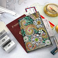 DIY Diamond Painting Passport Cover Kits, including Resin Rhinestones, Diamond Sticky Pen, Tray Plate and Glue Clay, Colorful, 140x200mm(DIAM-PW0010-39E)