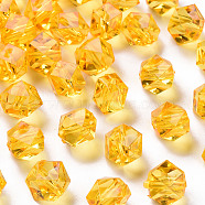 Transparent Acrylic Beads, Faceted, Polygon, Orange, 8x10x9mm, Hole: 1.6mm, about 1300pcs/500g(TACR-S154-15B-81)