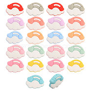 22Pcs 11 Colors Cloud & Rainbow Food Grade Eco-Friendly Silicone Beads, Chewing Beads For Teethers, DIY Nursing Necklaces Making, Mixed Color, 22x29.5x7.6mm, Hole: 2mm, 2pcs/color(SIL-CA0002-94)