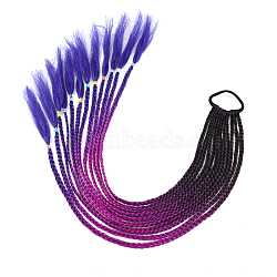 High Temperature Fiber Colored Braids Hair Piece Ponytail Dreadlocks Hair Ornaments, Hair Accessories Women Children Girl, Purple, 600~650mm(OHAR-PW0003-203-27)