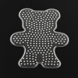 Bear ABC Plastic Pegboards used for 5x5mm DIY Fuse Beads, Clear, 128x105x5mm(X-DIY-Q009-29)