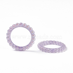 UV Plating Opaque Acrylic Beads Frames, Flower Ring, Thistle, 42.5x43x5.5mm, Hole: 2.5mm, Inner Diameter: 31mm(PACR-M003-03D)