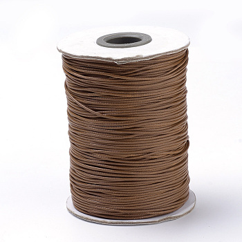 Braided Korean Waxed Polyester Cords, Saddle Brown, 5mm, about 32.8 yards(30m)/roll