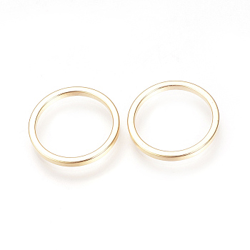Brass Linking Rings, Nickel Free, Real 18K Gold Plated, Ring, Golden, 15x1mm
