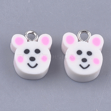 Platinum White Mouse Polymer Clay Charms
