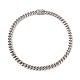 304 Stainless Steel Curb Chains Necklace with Rhinestone Skull for Men Women(NJEW-E155-09P)-1
