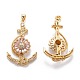 Real 18K Gold Plated Brass Micro Pave Cubic Zirconia Pendants(ZIRC-M114-53G)-2