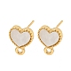Flat Round/Heart Alloy Stud Earrings Finding(FIND-C051-01B-KCG)-1