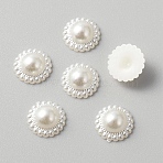 ABS Plastic Imitation Pearl Cabochons, Sunflower, Floral White, 11x4.5mm, about 100pcs/bag(KY-WH0045-52B)