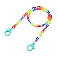 Personalized Acrylic Cable Chain Necklaces, Eyeglass Chains, Handbag Chains, with Plastic Lobster Claw Clasps, Dark Turquoise, 26.57 inch(67.5cm)(NJEW-JN02899-03)