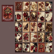 50 Sheets 25 Styles Witch Flower Scrapbook Paper Pads, for DIY Album Scrapbook, Background Paper, Diary Decoration, Red, 140x100mm, 2 sheets/style(PW-WG96011-03)