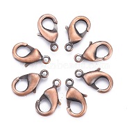 Brass Lobster Claw Clasps, Parrot Trigger Clasps, Lead Free & Cadmium Free, Brushed Red Copper, 15x8x3mm, Hole: 2mm(KK-903-R)