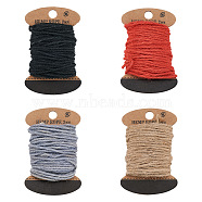 4 Boards 4 Colors Jute Cord, Jute String, Jute Twine, 3 Ply, for Jewelry Making, Mixed Color, 2mm, 1board/color(OCOR-CW0001-05)