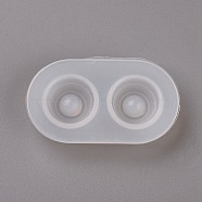 Silicone Molds, Resin Casting Molds, For UV Resin, Epoxy Resin Jewelry Making, Eye, White, 42.5x25.5x7.5mm, Inner Diameter: 11.5mm(DIY-WH0146-53C)