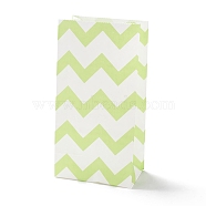 Rectangle Kraft Paper Bags, None Handles, Gift Bags, Wave Pattern, Yellow Green, 9.1x5.8x17.9cm(CARB-K002-04A-02)
