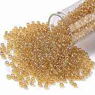 TOHO Round Seed Beads, Japanese Seed Beads, (103B) Medium Topaz Transparent Luster, 8/0, 3mm, Hole: 1mm, about 1110pcs/50g(SEED-XTR08-0103B)