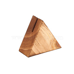 Wood Name Card Holder, Photo Memo Holders, for School Office Supplies, Triangle, 75x40x20mm(PW-WG24441-02)