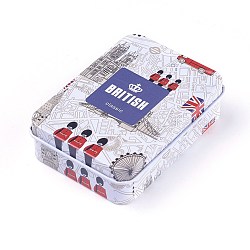 Mini Cute Tinplate Storage Box, Jewelry Box, Candy Box, Rectangle with Pattern, Colorful, 9.5x6.9x2.6cm(CON-WH0061-A10)