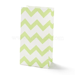 Rectangle Kraft Paper Bags, None Handles, Gift Bags, Wave Pattern, Yellow Green, 9.1x5.8x17.9cm(CARB-K002-04A-02)