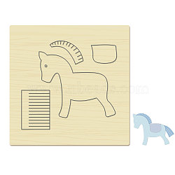 Wood Cutting Dies, with Steel, for DIY Scrapbooking/Photo Album, Decorative Embossing DIY Paper Card, Horse Pattern, 15x15cm(DIY-WH0178-060)