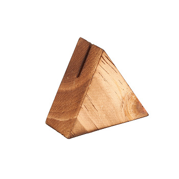 Wood Name Card Holder, Photo Memo Holders, for School Office Supplies, Triangle, 67x53x32mm