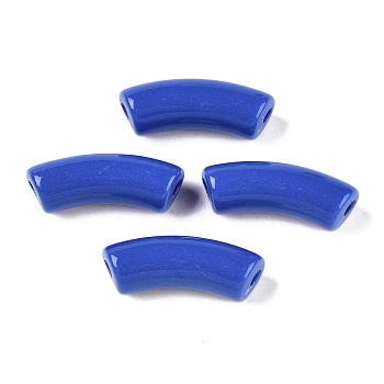 Opaque Acrylic Beads, Curved Tube, Dodger Blue, 36x13.5x11.5mm, Hole: 4mm, about 149pcs/500g