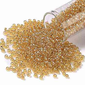 TOHO Round Seed Beads, Japanese Seed Beads, (103B) Medium Topaz Transparent Luster, 8/0, 3mm, Hole: 1mm, about 1110pcs/50g