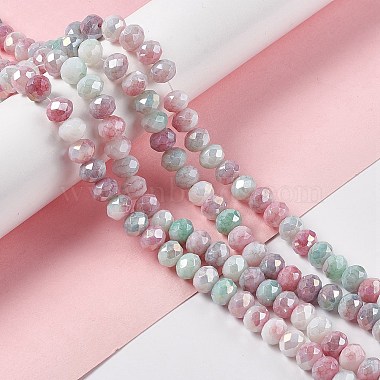 Faceted Electroplated Glass Beads Strands(X-GLAA-C023-02C)-2