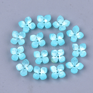 SkyBlue Cellulose Acetate Bead Caps