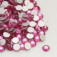 Glass Flat Back Rhinestone, Grade A, Back Plated, Faceted, Half Round, Rose, 3~3.2mm, about 1440pcs/bag(RGLA-C002-SS12-209)