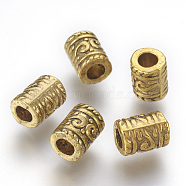 Tibetan Style Alloy Beads, Cadmium Free & Nickel Free & Lead Free, Column, Antique Golden, 9x7mm, Hole: 3.5mm(GLF0834Y-NF)
