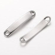 Rectangle 304 Stainless Steel Links connectors, Stainless Steel Color, 35x6x1.5mm, Hole: 3x3mm(STAS-I045-39)