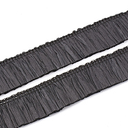 Paper Tassel Fringe Trimming, Black, 27~29mm, about 25m/bag(FIND-S270-01B)
