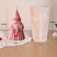 3D Christmas Santa Claus DIY Silicone Candle Molds, Aromatherapy Candle Moulds, Scented Candle Making Molds, White, 7.8x13.2cm(PW-WG72797-06)