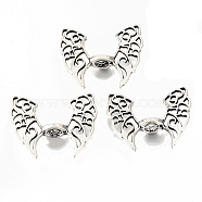 Tibetan Style Alloy Beads, Cadmium Free & Lead Free, Butterfly Wing Spacer Beads, Antique Silver, 36x43.5x9.5mm, Hole: 2mm(X-PALLOY-R134-10-RS)